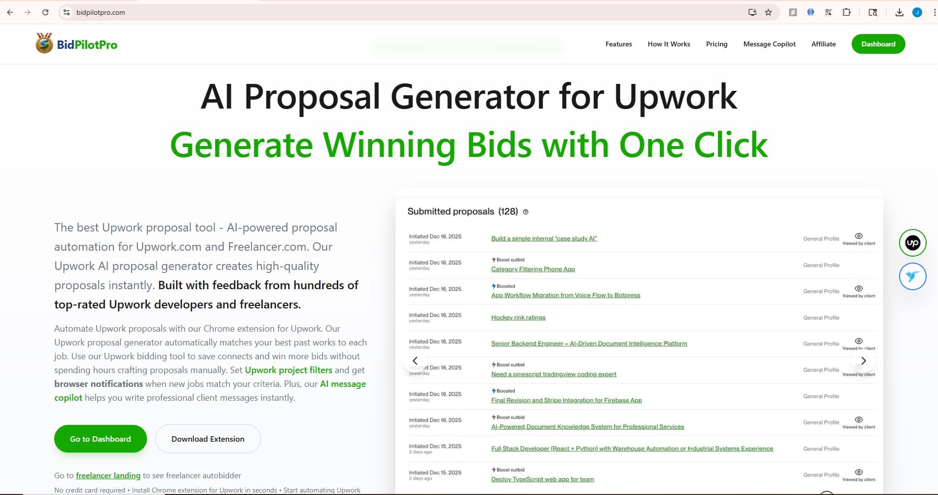 BidPilotPro Upwork job filters and Chrome notification workflow