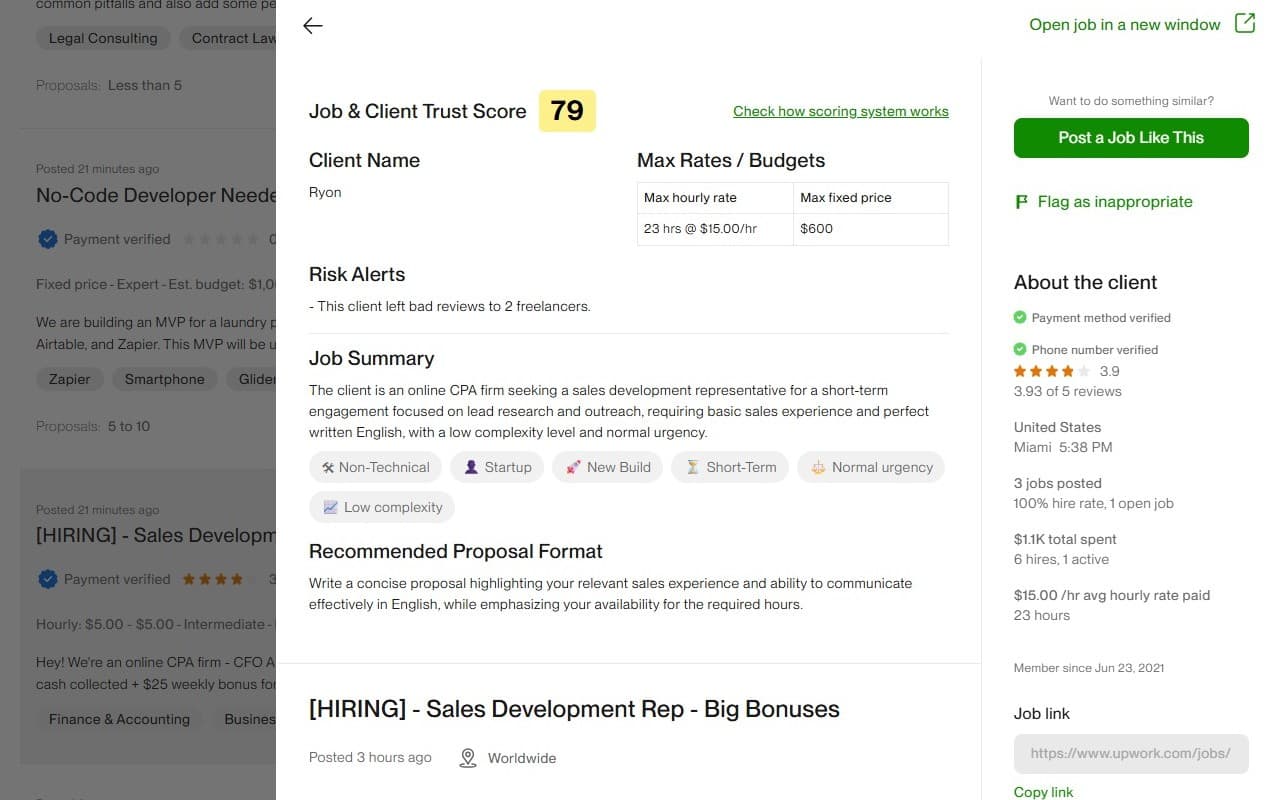 BidPilotPro Upwork Job and Client Analyzer